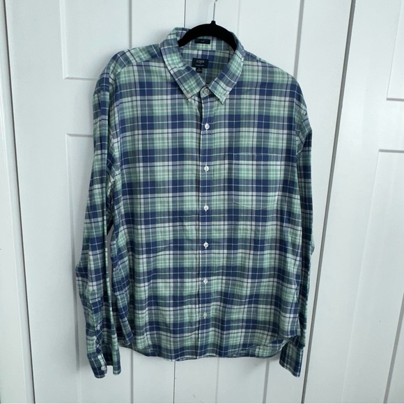 J. Crew Other - J Crew green and blue plaid slim fit button down - xl